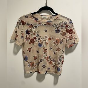 Floral Mesh Top - Size Women M